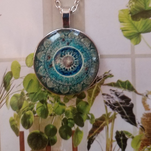 Chakra Glass Pendant Necklace - Picture 2 of 6